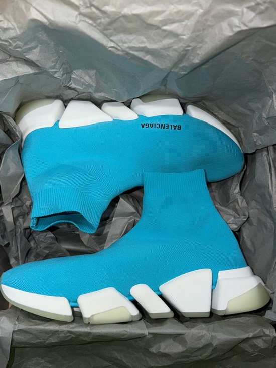 Balenciaga Other - Size 9 - Balenciaga Speed 2.0 LT Blue/White High Top Sneaker Recycled Knit Men's